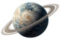 Detailed visualization of a Ringed Planet in a Stunning Cosmic Environment Royalty Free Stock Photo