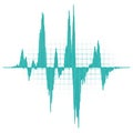 A detailed visualization of a sound wave pattern with varying amplitudes and frequencies Royalty Free Stock Photo