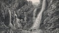 Detailed Waterfall Drawing Of Kalkkogel