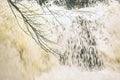 Detailed waterfall within thaw in mountains Royalty Free Stock Photo