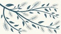 Detailed Willow Branch with Leaves Botanical Vector, vector design Generative AI Royalty Free Stock Photo