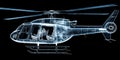 Wireframe representation of a modern helicopter illustrating technology and design concepts Royalty Free Stock Photo