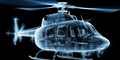 Wireframe representation of a modern helicopter illustrating technology and design concepts Royalty Free Stock Photo
