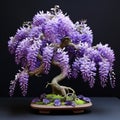 Detailed Wisteria Bonsai A Meticulously Crafted Ceramic Tree