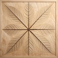 Photorealistic Basswood Leaf Carved Panel With Symmetrical Wood Grain