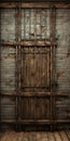 Detailed Wooden Cell With Bowed Bars: Realistic Rendering Of An Old Damaged Prison