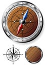 Detailed wooden compass
