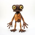 Detailed Wooden Frog Figure With Ominous Vibe - Unique Craft Movement Art