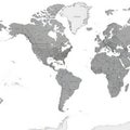 Detailed world map highlighting countries and borders Royalty Free Stock Photo