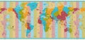 Detailed World map standard time zones Royalty Free Stock Photo