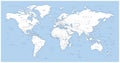 Detailed world map - vector illustration. Highly detailed world map