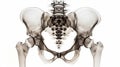 A detailed X-ray image of a human pelvis, showcasing the intricate bone structure Royalty Free Stock Photo