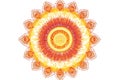Detailed Yellow And Red Mandala Pattern Illustration On White Background Royalty Free Stock Photo