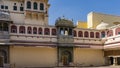 Details of ancient Indian architecture. Courtyard of the City Palace. Royalty Free Stock Photo