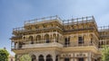 Details of ancient Indian architecture. The upper floors of the City Palace Royalty Free Stock Photo