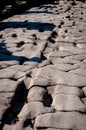 Details of ancient street of Pompeii Italy. Pompeii was destroyed and buried with ash and pumice after Vesuvius eruption in 79 AD. Royalty Free Stock Photo