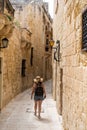 Details Ancient Streets Alleys Mdina Old Architecture Travel Location Limestone Walls