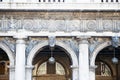 Details and arches at of facade at San Marco square in Venice Royalty Free Stock Photo