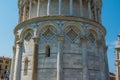 Details of the arches of the Leaning Tower of Pisa in Tuscany, Italy Royalty Free Stock Photo