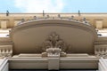 Details of a Balcony of an Old Medieval Style Building from Below Royalty Free Stock Photo