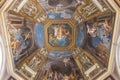 Details of a beautiful ceiling paintings in one of the museums in Vatican City, Rome