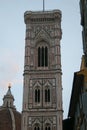 Details of bell tower of Santa Maria Del Fiore cathedral in the center of Florence Royalty Free Stock Photo