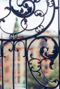 Details of a black vintage forged gates