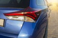 Details of the blue car back light Royalty Free Stock Photo