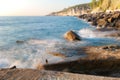 Details of the breakwaters of the waterfront of Marina Lobra of Massa Lubrense