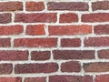 Details for a brick wall,almost smooth seams between red bricks, excellent texture or background ,warm building material ,durable Royalty Free Stock Photo