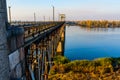 Details of the bridge across the river Dnieper in Kremenchug, Ukraine Royalty Free Stock Photo