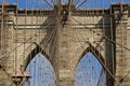 Details of the Brooklyn Bridge in New York City, USA Royalty Free Stock Photo