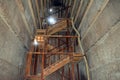 Details of the burial chambers inside the red north pyramid of Dahshur of king Sneferu, named for rusty reddish hue of its red