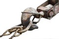 The details of the car crane - hook and slings Royalty Free Stock Photo