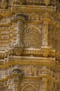 Details of a carved pillar of outer wall of Kevada Masjid Mosque, UNESCO protected Champaner - Pavagadh Archaeological Park, Guj Royalty Free Stock Photo