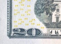 details of cash American twenty dollars, close up