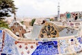 Details on ceramic in the famous park Guell