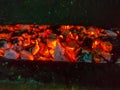 Details of charcoal for barbecue at picnic Royalty Free Stock Photo