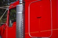 Details of chrome and paint chic classic red truck