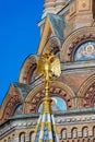 Details of church of Our Saviour on Spilled Blood or Resurrection of Christ Spas-na-krovi - Saint-Petersburg, Russia Royalty Free Stock Photo