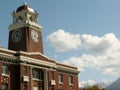 Details of Clallam County Courthouse clock tower. Port Angeles, WA, USA Royalty Free Stock Photo