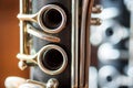details of clarinet musical instrument closeup