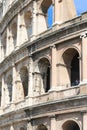 Details and close-up on great Colosseum, Rome, Italy