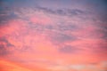 Details of clouds at sunset with dark orange, pink, and blueish purple tones Royalty Free Stock Photo