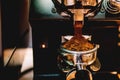 Details of coffee machine grinding coffee and preparing