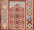 Surface with stone inlay of the Tomb of Akbar the Great in Sikandra near Agra, Uttar Pradesh, India