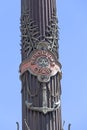 Details of Columbus Monument, Barcelona, Spain. Royalty Free Stock Photo