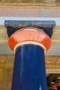 Details of the column in the Minoan Palace of Knossos Royalty Free Stock Photo