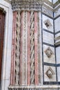 Details of the columns in marble on the facade of the Siena Baptistery