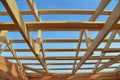 Details of construction wooden roof, roofing timber structure system.